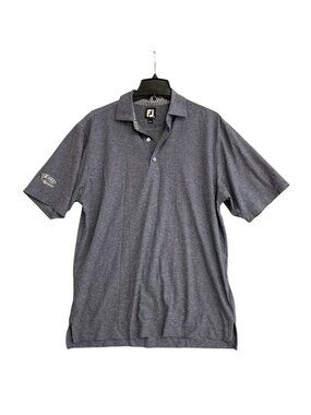 FootJoy Men's M Blue Heathered Golf Polo Shirt DArcy GMC Logo P0573